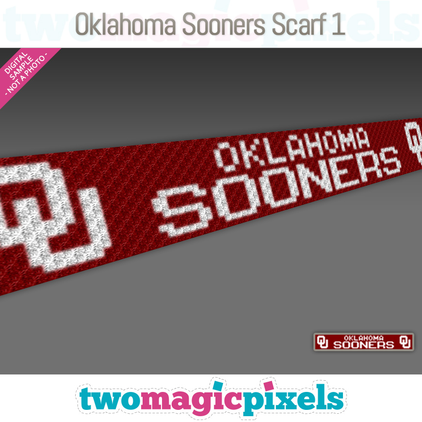 Oklahoma Sooners Scarf 1 by Two Magic Pixels