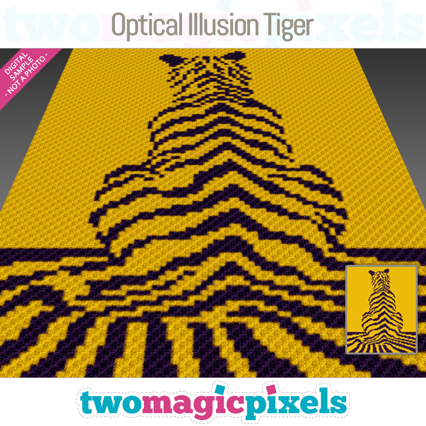 Optical Illusion Tiger by Two Magic Pixels