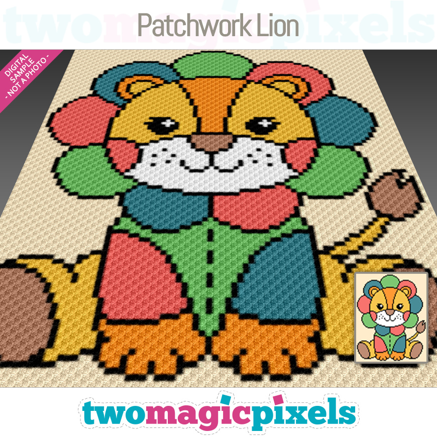 Patchwork Lion by Two Magic Pixels Patchwork Lion by Two Magic Pixels