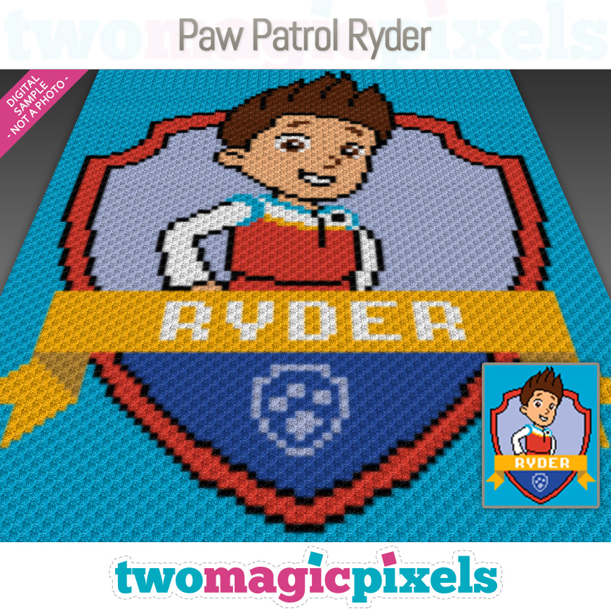 Paw Patrol Ryder C2C graph, graph, cross stitch graph by Two Magic Pixels