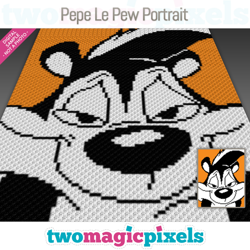 Pepe Le Pew Portrait by Two Magic Pixels