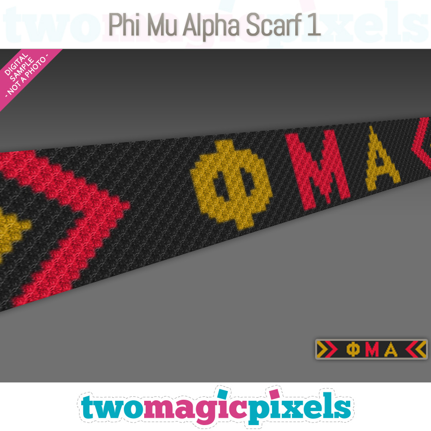 Phi Mu Alpha Scarf 1 by Two Magic Pixels