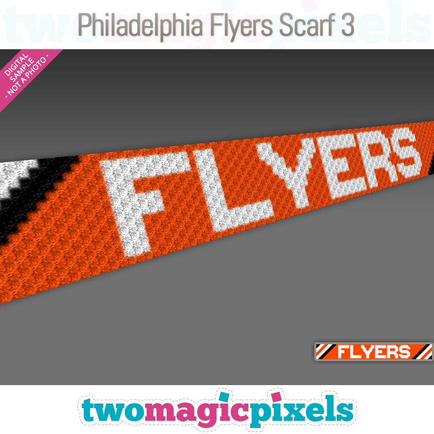 Philadelphia Flyers Scarf 3 by Two Magic Pixels