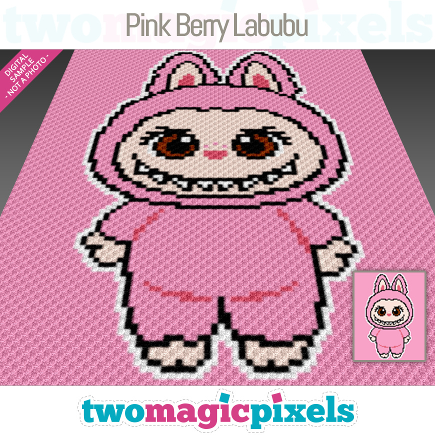 Pink Berry Labubu by Two Magic Pixels