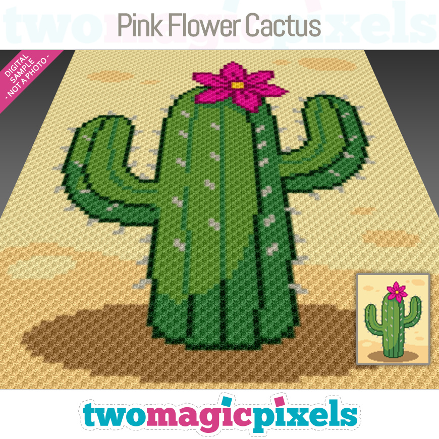 Pink Flower Cactus by Two Magic Pixels