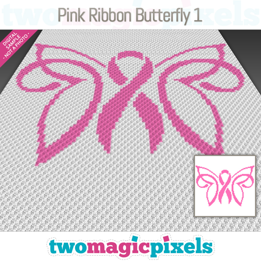 Pink Ribbon Butterfly 1 by Two Magic Pixels