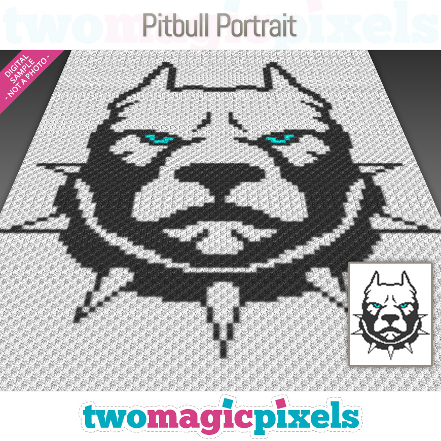 Pitbull Portrait by Two Magic Pixels