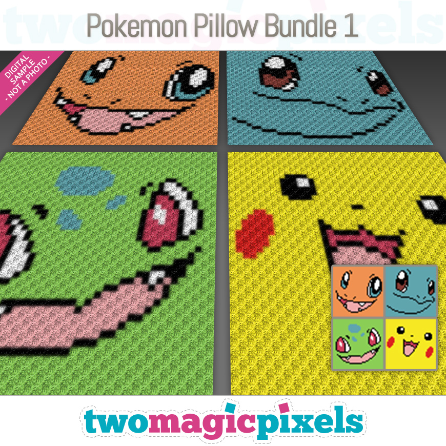 Pokemon Pillow Bundle 1 by Two Magic Pixels