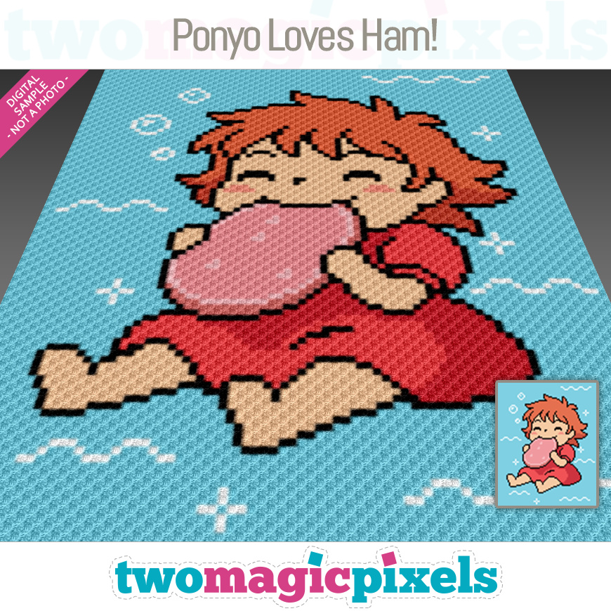 Ponyo Loves Ham! by Two Magic Pixels