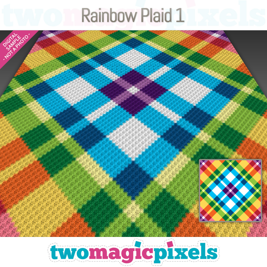 Rainbow Plaid 1 by Two Magic Pixels