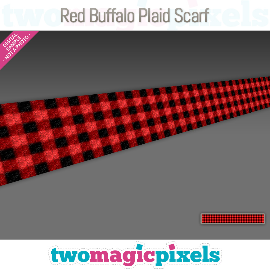 Red Buffalo Plaid Scarf by Two Magic Pixels