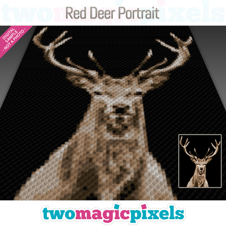 Red Deer Portrait by Two Magic Pixels