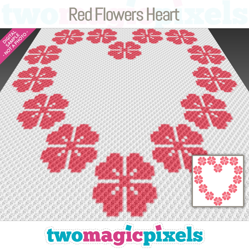 Red Flowers Heart by Two Magic Pixels