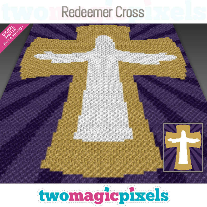 Redeemer Cross C2C Graph SC Graph Cross Stitch Graph By Two Magic Pixels