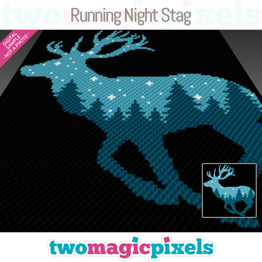 Running Night Stag by Two Magic Pixels
