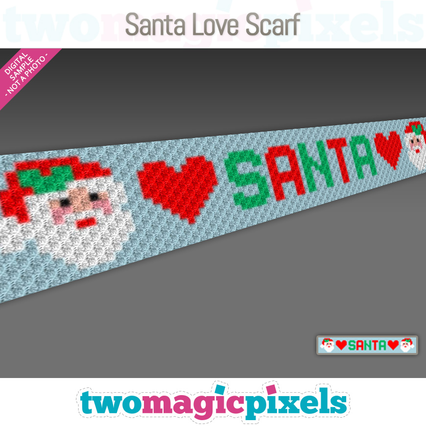 Santa Love Scarf by Two Magic Pixels