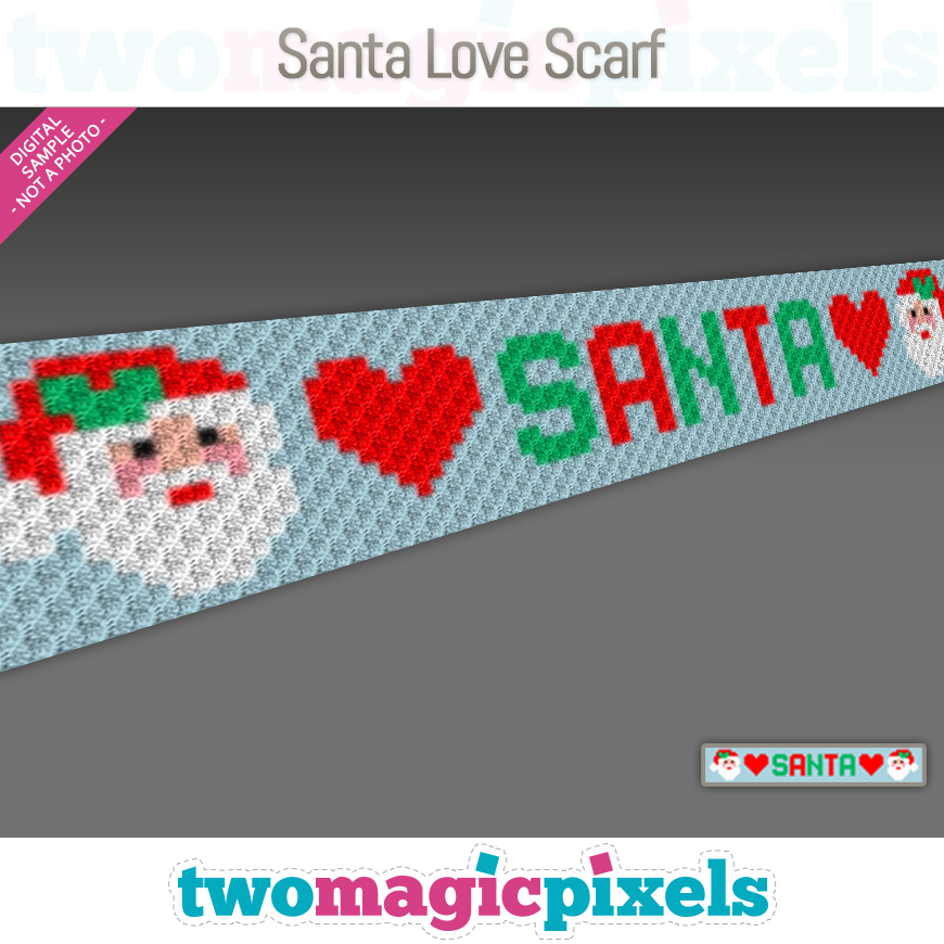 Santa Love Scarf by Two Magic Pixels Santa Love Scarf by Two Magic Pixels