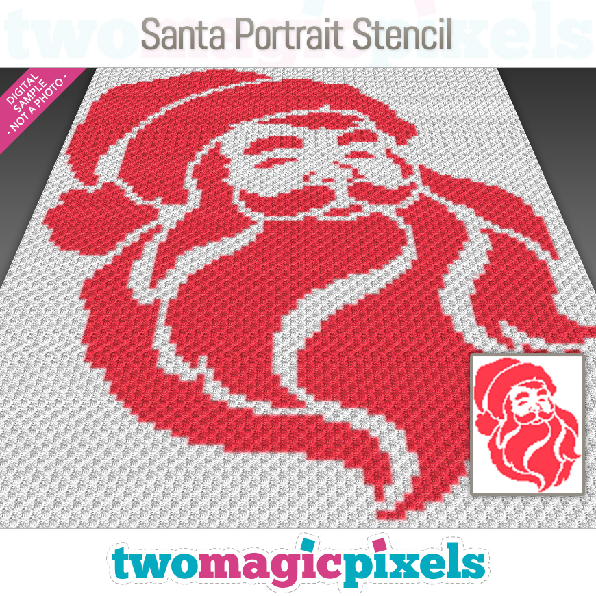 Santa Portrait Stencil by Two Magic Pixels