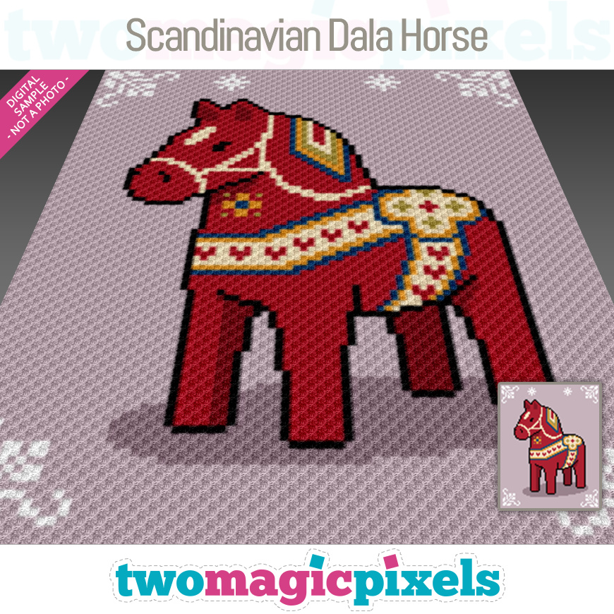 Scandinavian Dala Horse by Two Magic Pixels
