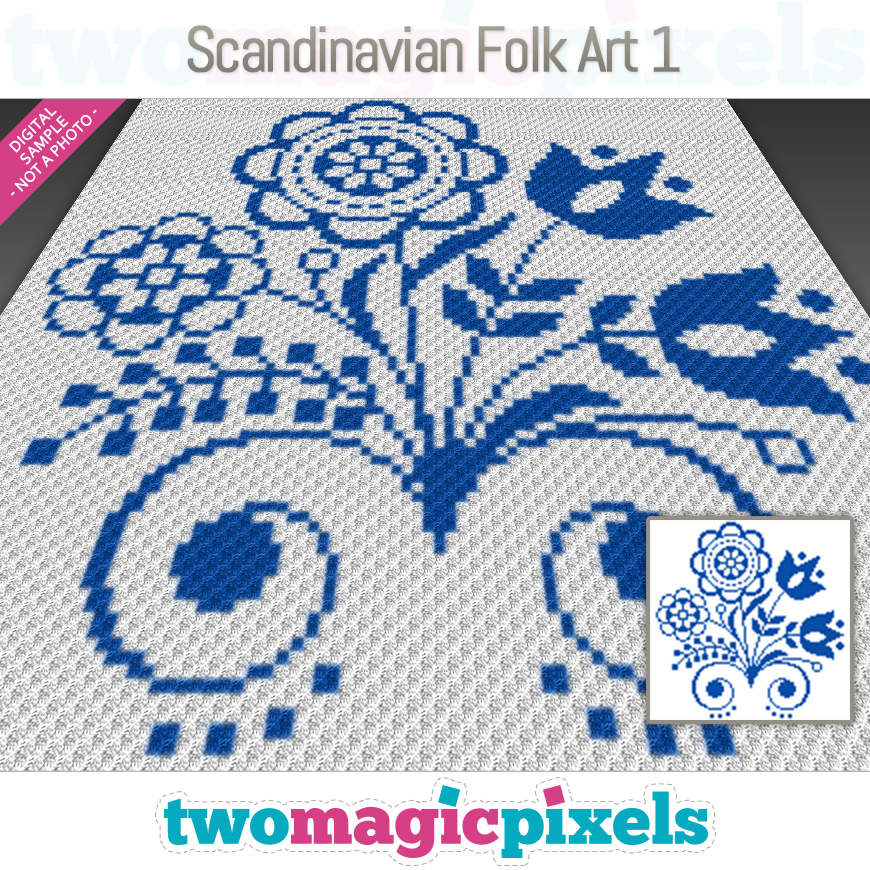 Scandinavian Folk Art 1 by Two Magic Pixels