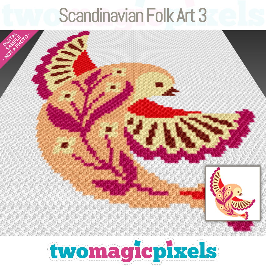 Scandinavian Folk Art 3 by Two Magic Pixels