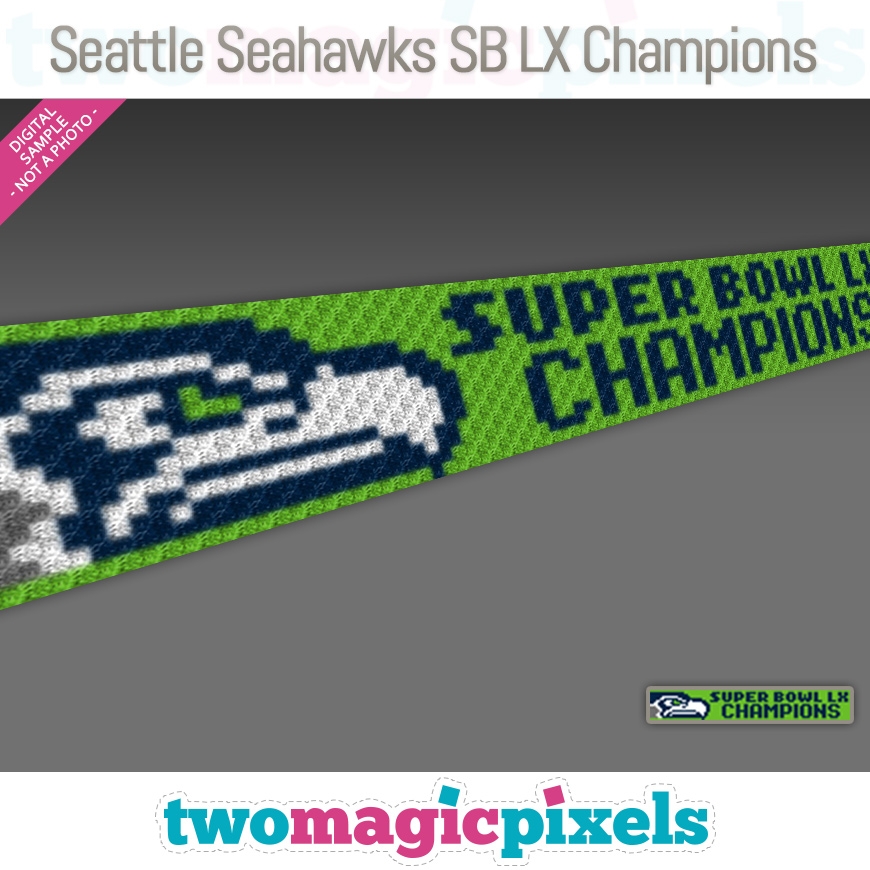 Seattle Seahawks SB LX Champions Scarf 1 by Two Magic Pixels