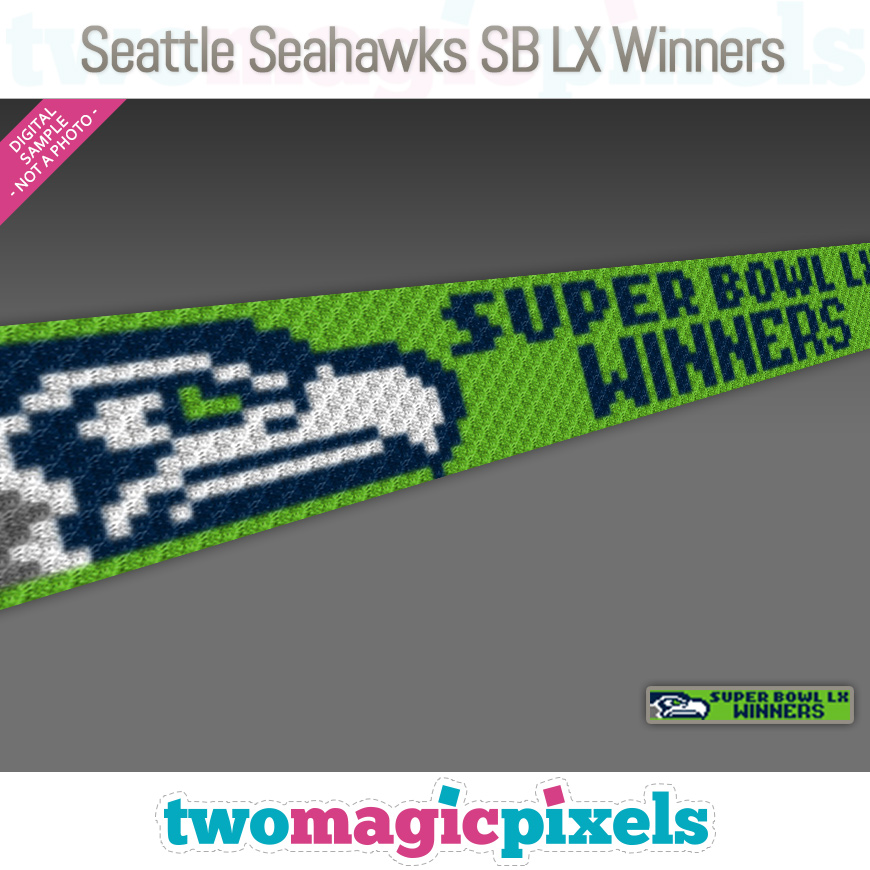 Seattle Seahawks SB LX Winners Scarf 1 by Two Magic Pixels