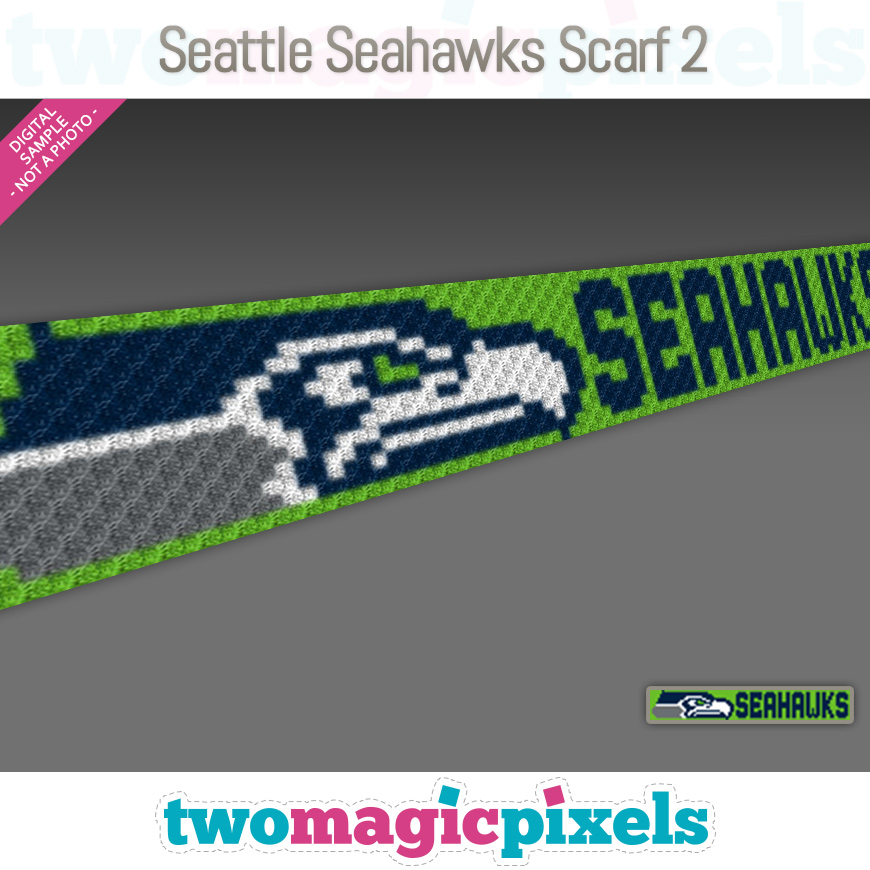 Seattle Seahawks Scarf 2 by Two Magic Pixels Seattle Seahawks Scarf 2 by Two Magic Pixels