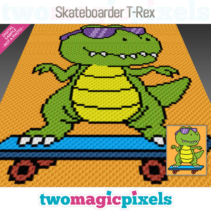 Skateboarder T-Rex by Two Magic Pixels