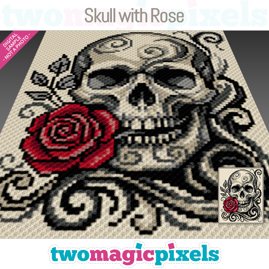 Skull with Rose by Two Magic Pixels
