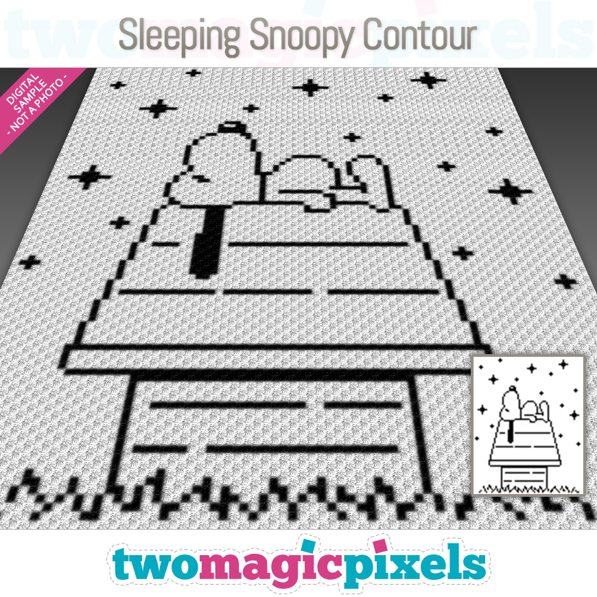 Sleeping Snoopy Contour by Two Magic Pixels