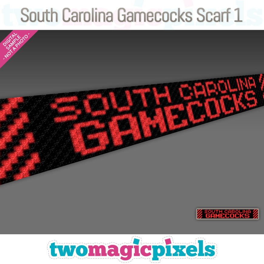 South Carolina Gamecocks Scarf 1 by Two Magic Pixels