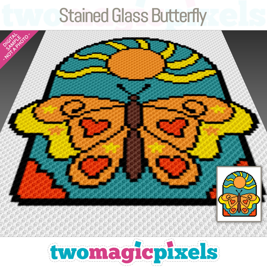 Stained Glass Butterfly by Two Magic Pixels