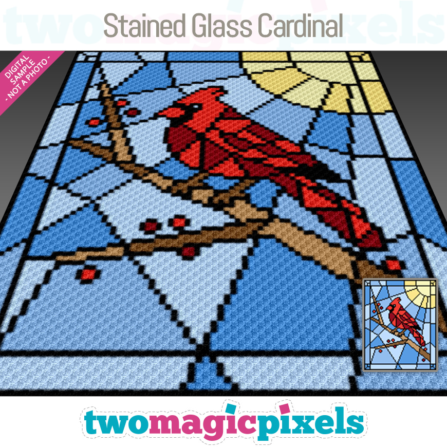 Stained Glass Cardinal by Two Magic Pixels