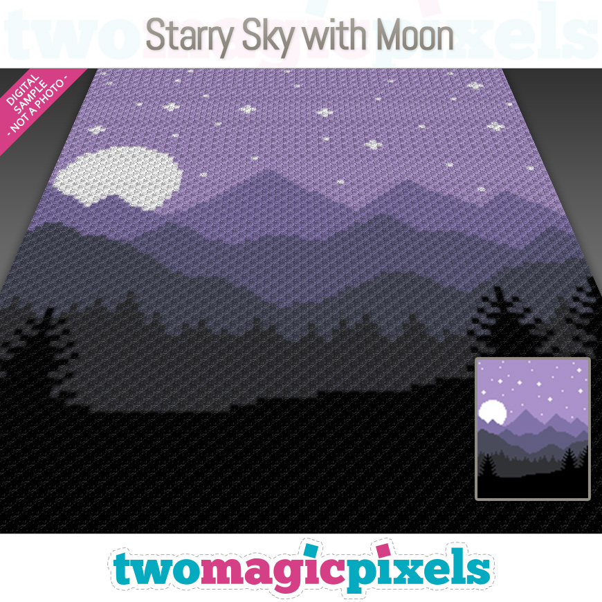 Starry Sky with Moon by Two Magic Pixels