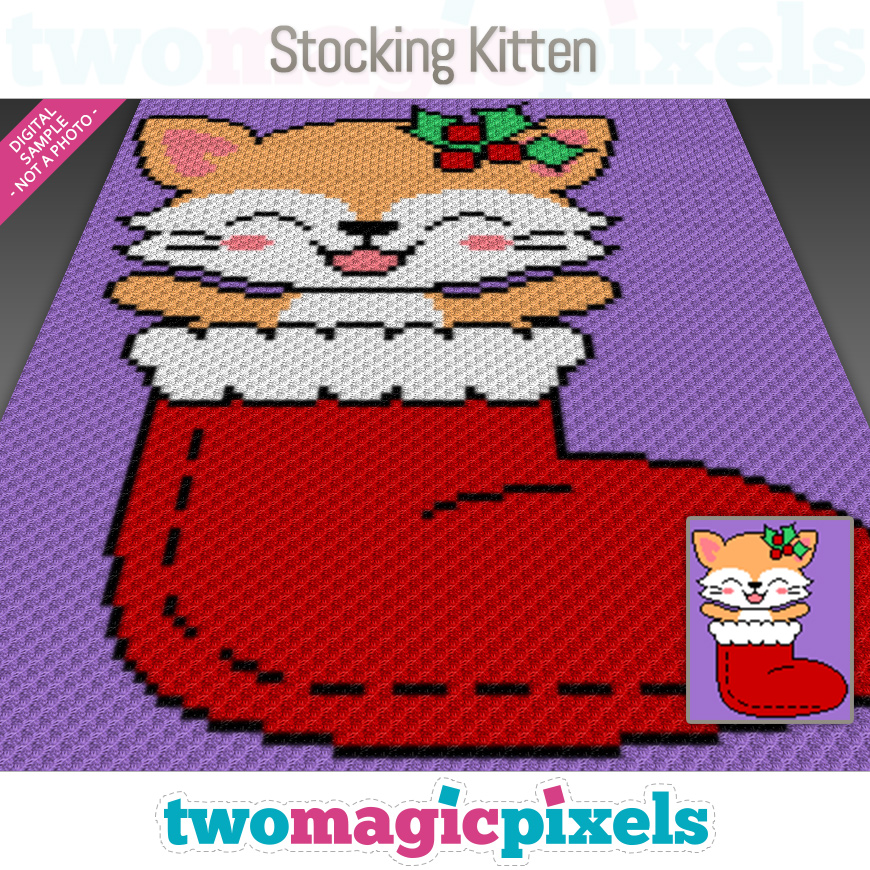 Stocking Kitten by Two Magic Pixels