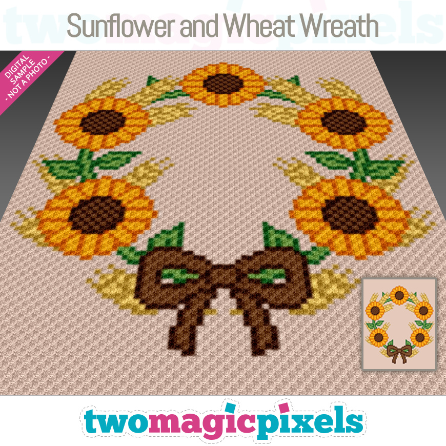 Sunflower and Wheat Wreath by Two Magic Pixels