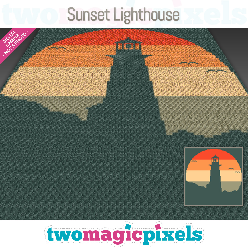 Sunset Lighthouse by Two Magic Pixels