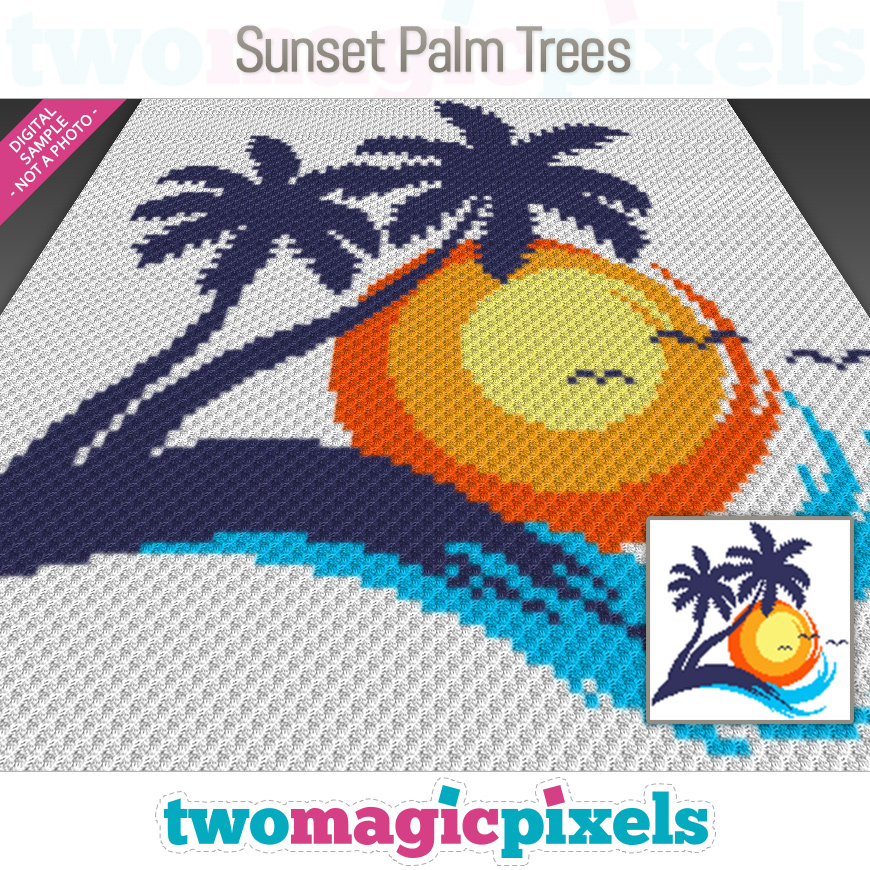 Sunset Palm Trees by Two Magic Pixels