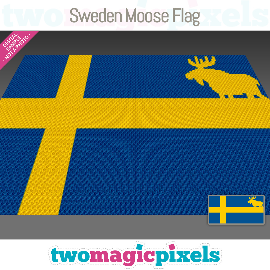 Sweden Moose Flag by Two Magic Pixels Sweden Moose Flag by Two Magic Pixels