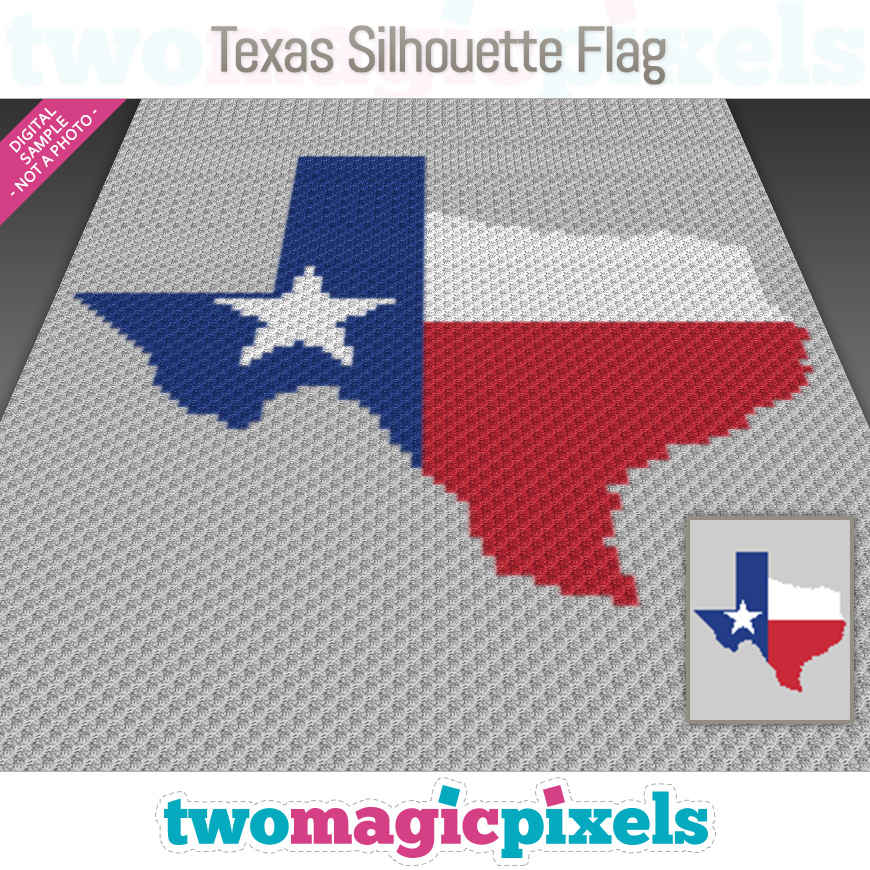 Texas Silhouette Flag by Two Magic Pixels