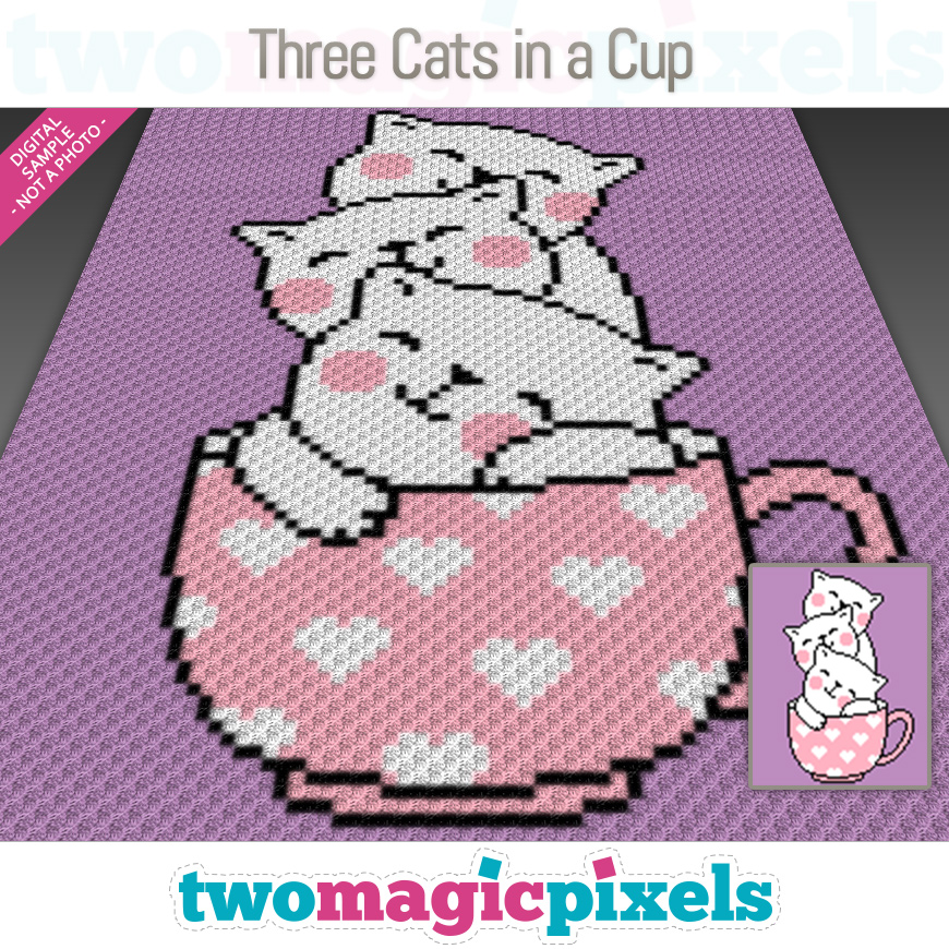 Three Cats in a Cup by Two Magic Pixels