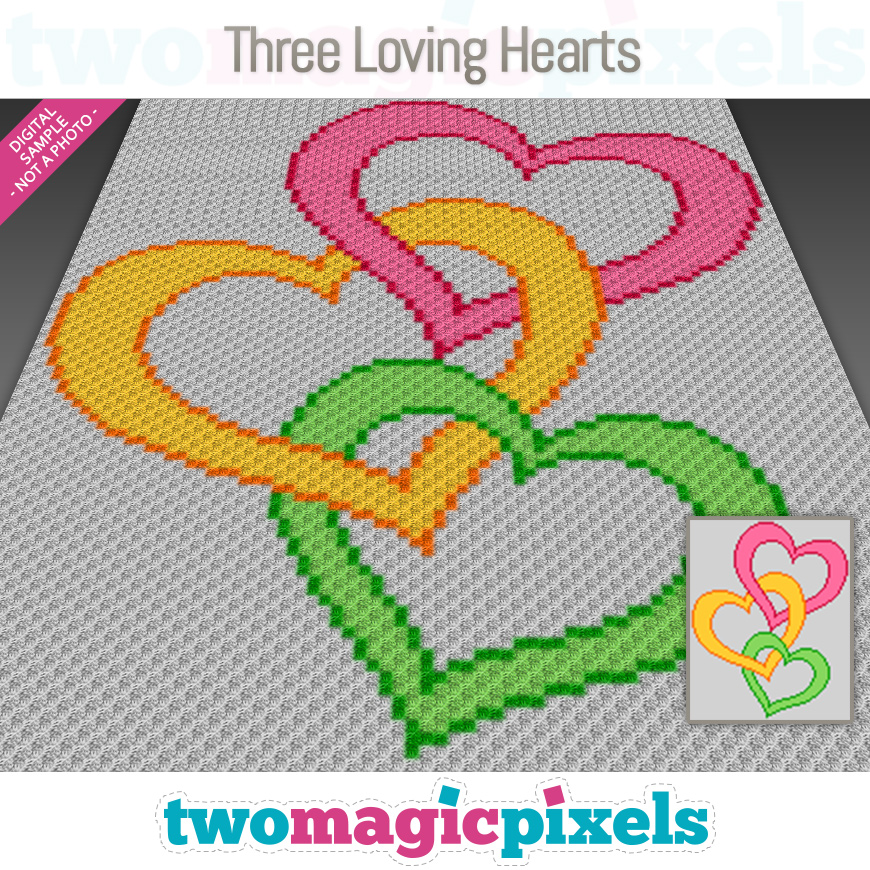 Three Loving Hearts by Two Magic Pixels