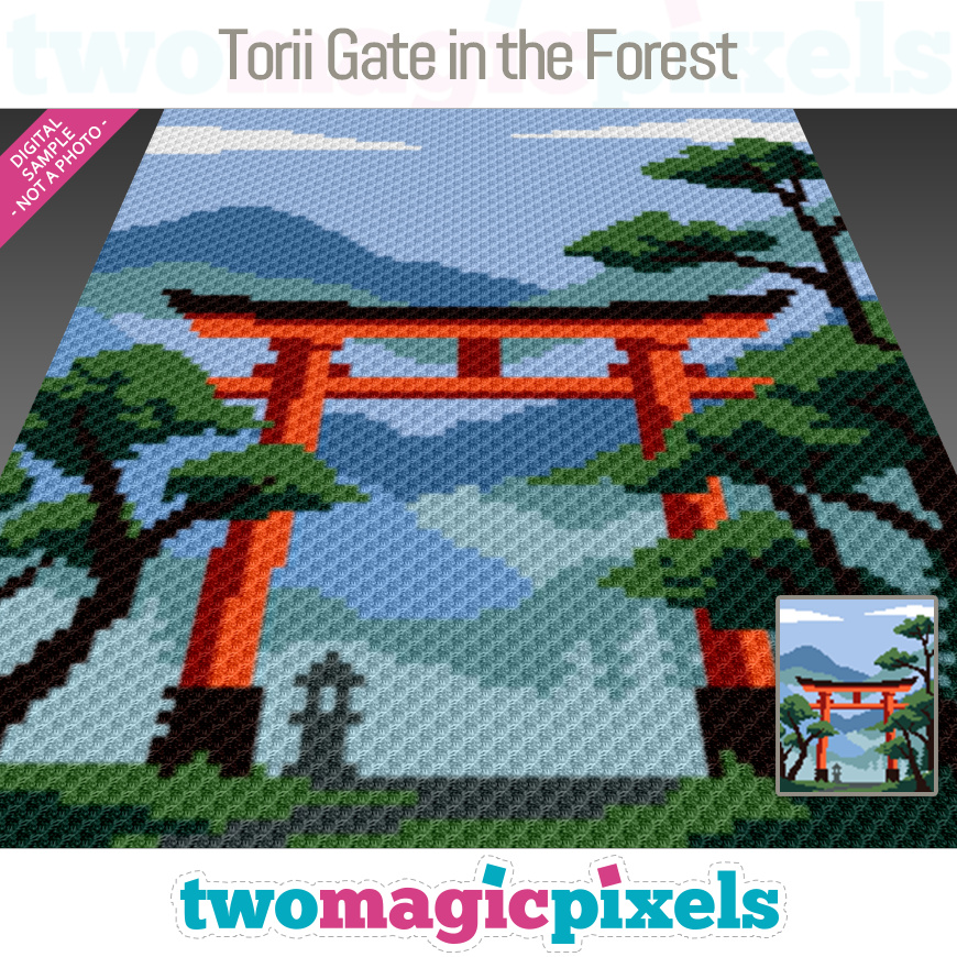 Torii Gate in the Forest by Two Magic Pixels
