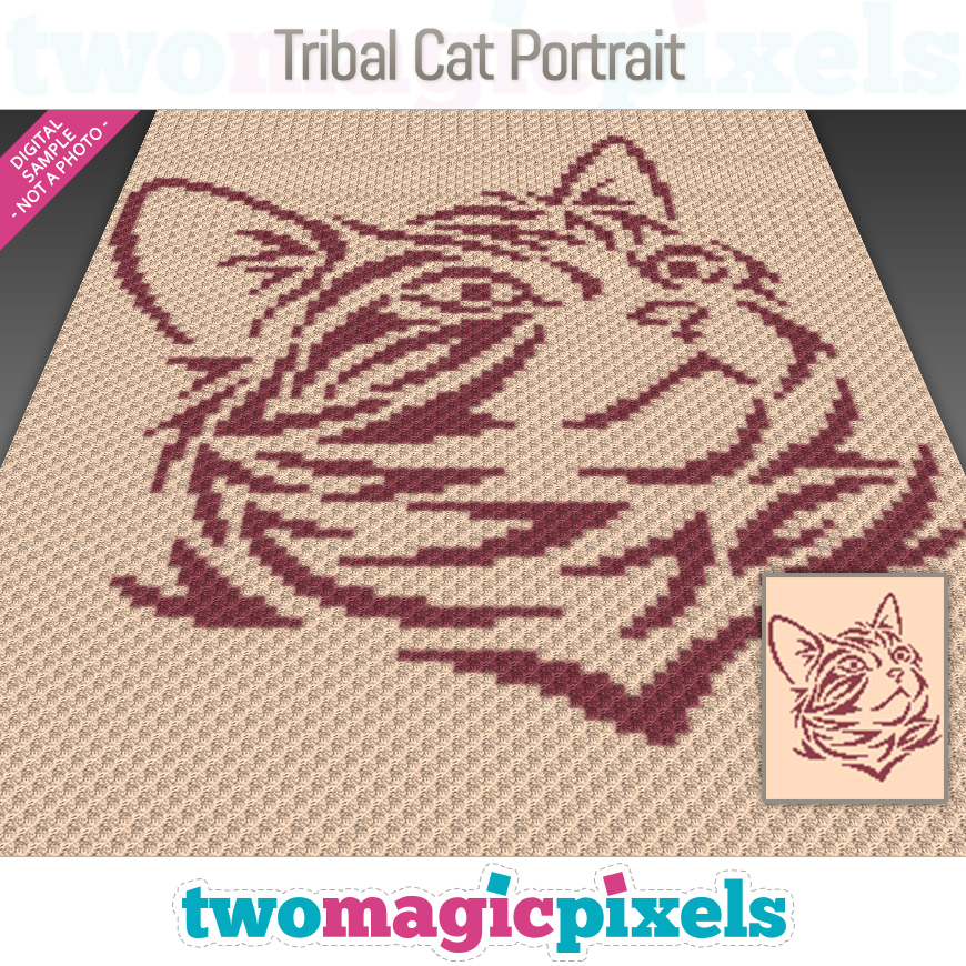 Tribal Cat Portrait by Two Magic Pixels