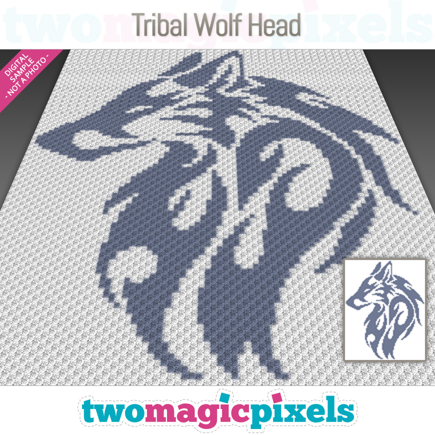 Tribal Wolf Head by Two Magic Pixels