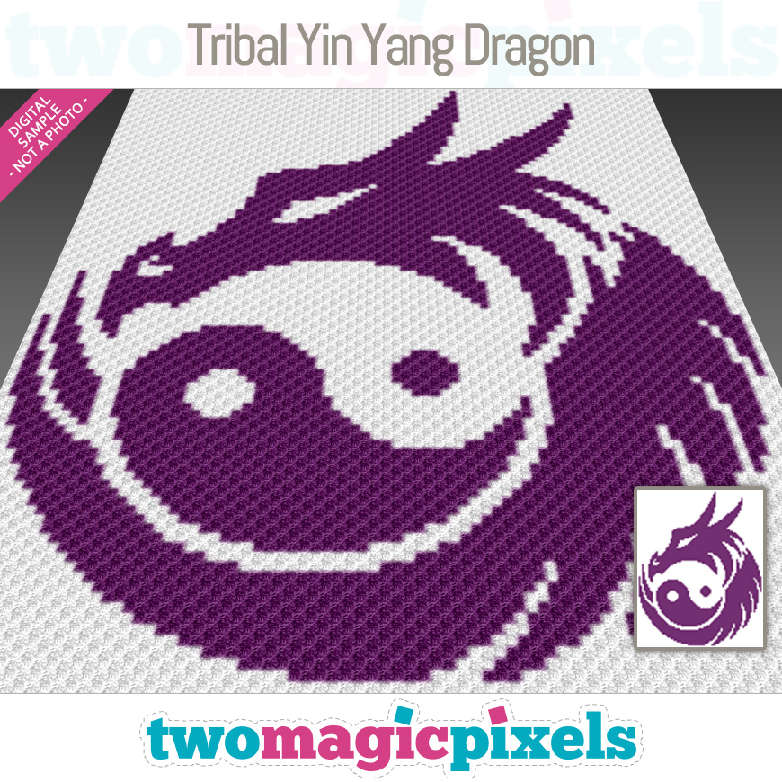 Tribal Yin Yang Dragon by Two Magic Pixels