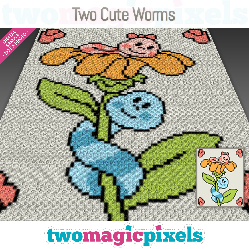 Two Cute Worms by Two Magic Pixels
