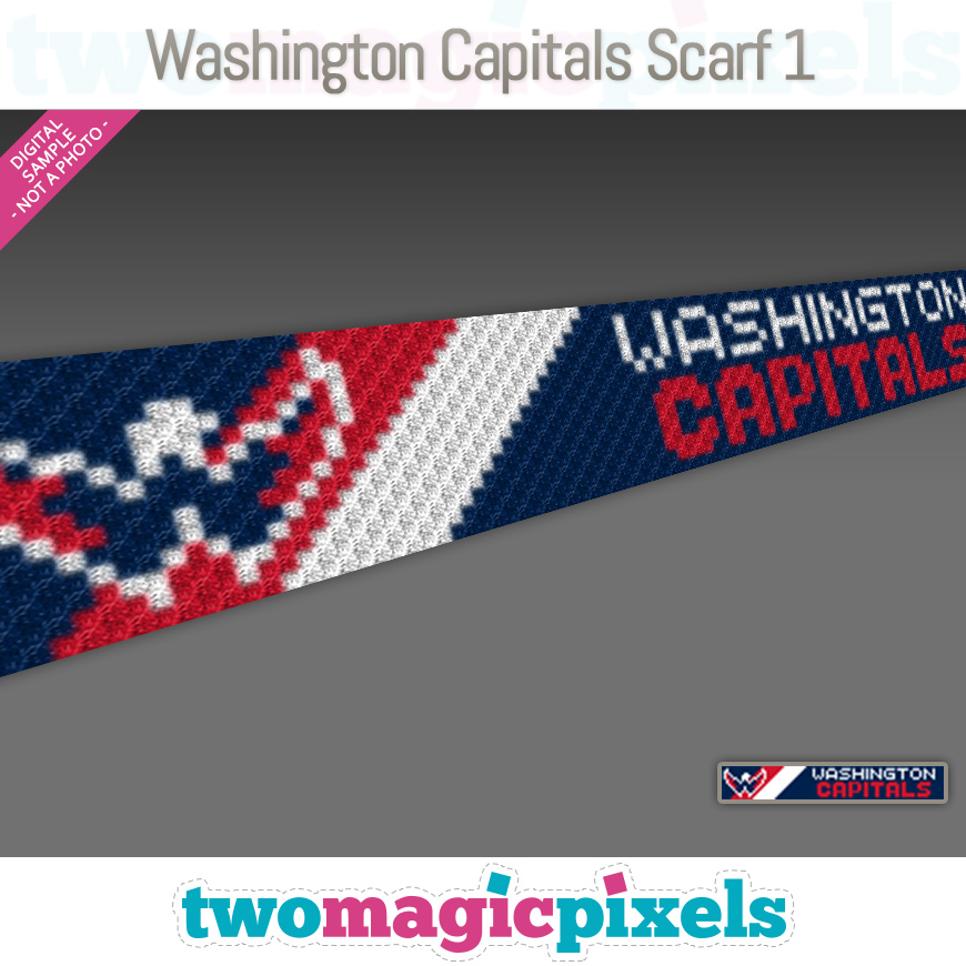 Washington Capitals Scarf 1 by Two Magic Pixels