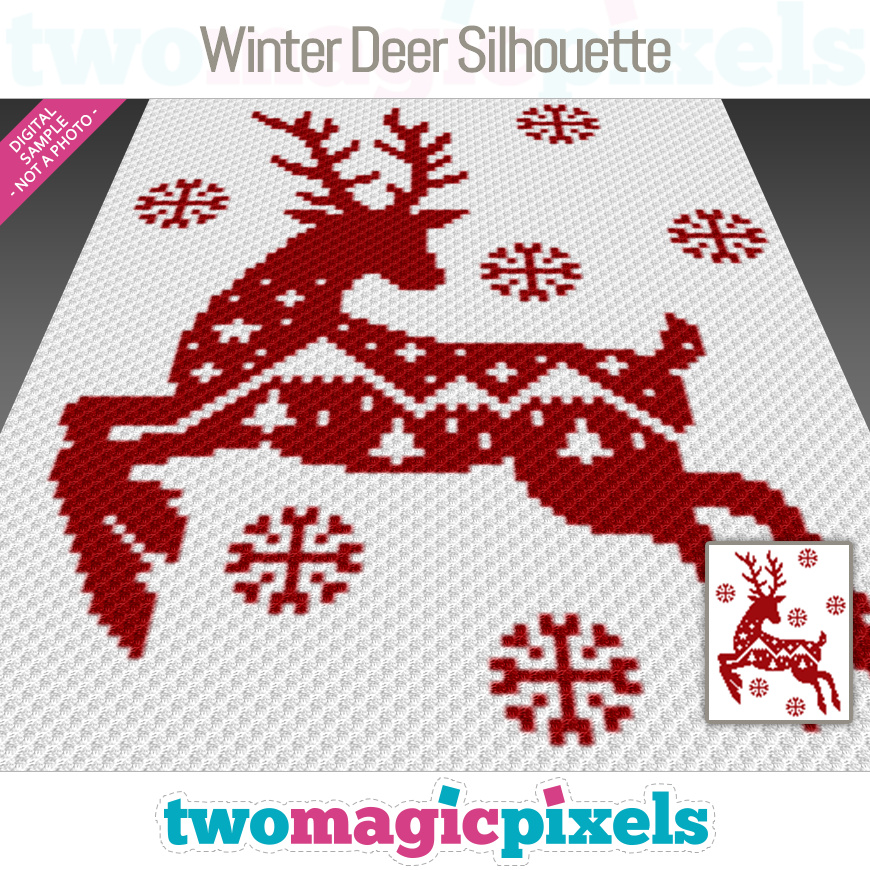 Winter Deer Silhouette by Two Magic Pixels